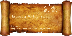 Halassy Valéria névjegykártya